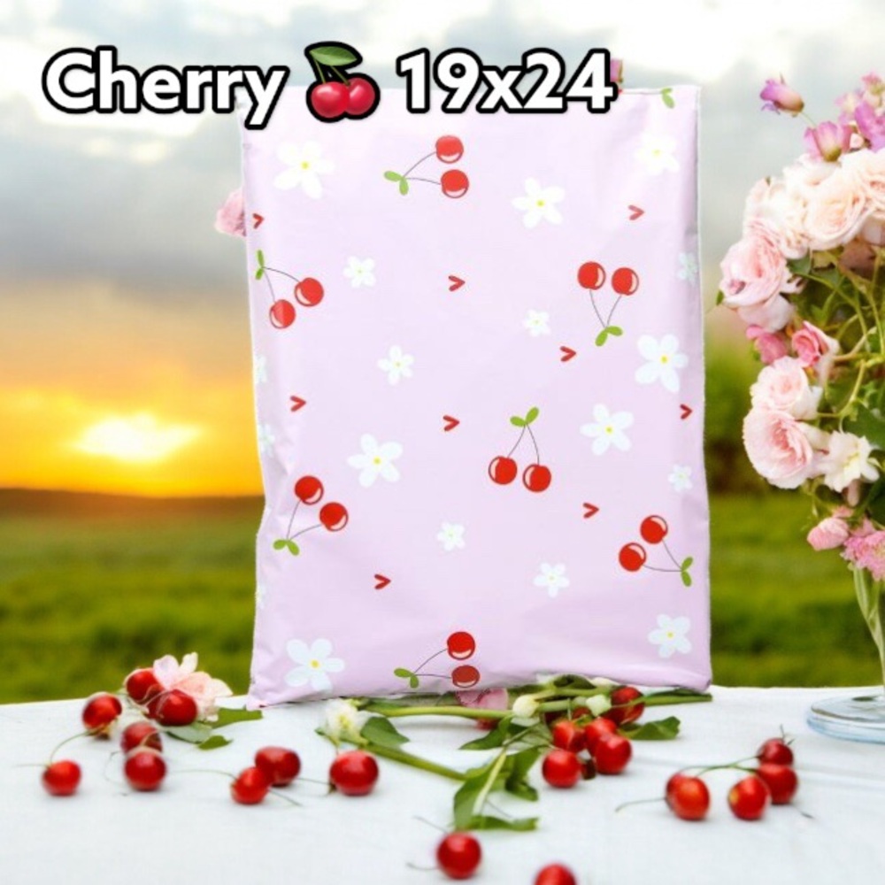 Cherries Poly Mailers 19x24 Pack of 10 - Picture 3 of 7